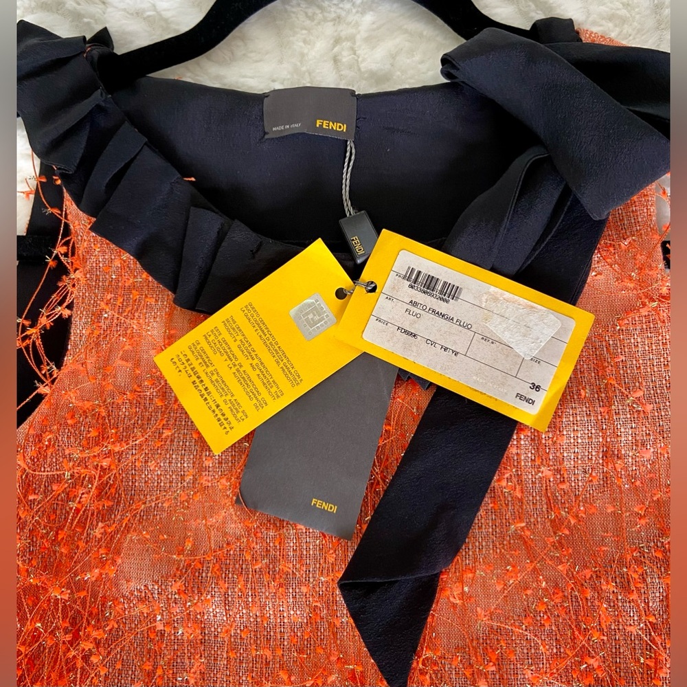 NWT RARE Fendi Party Fringe Details Dress Size 36 - Picture 12 of 16